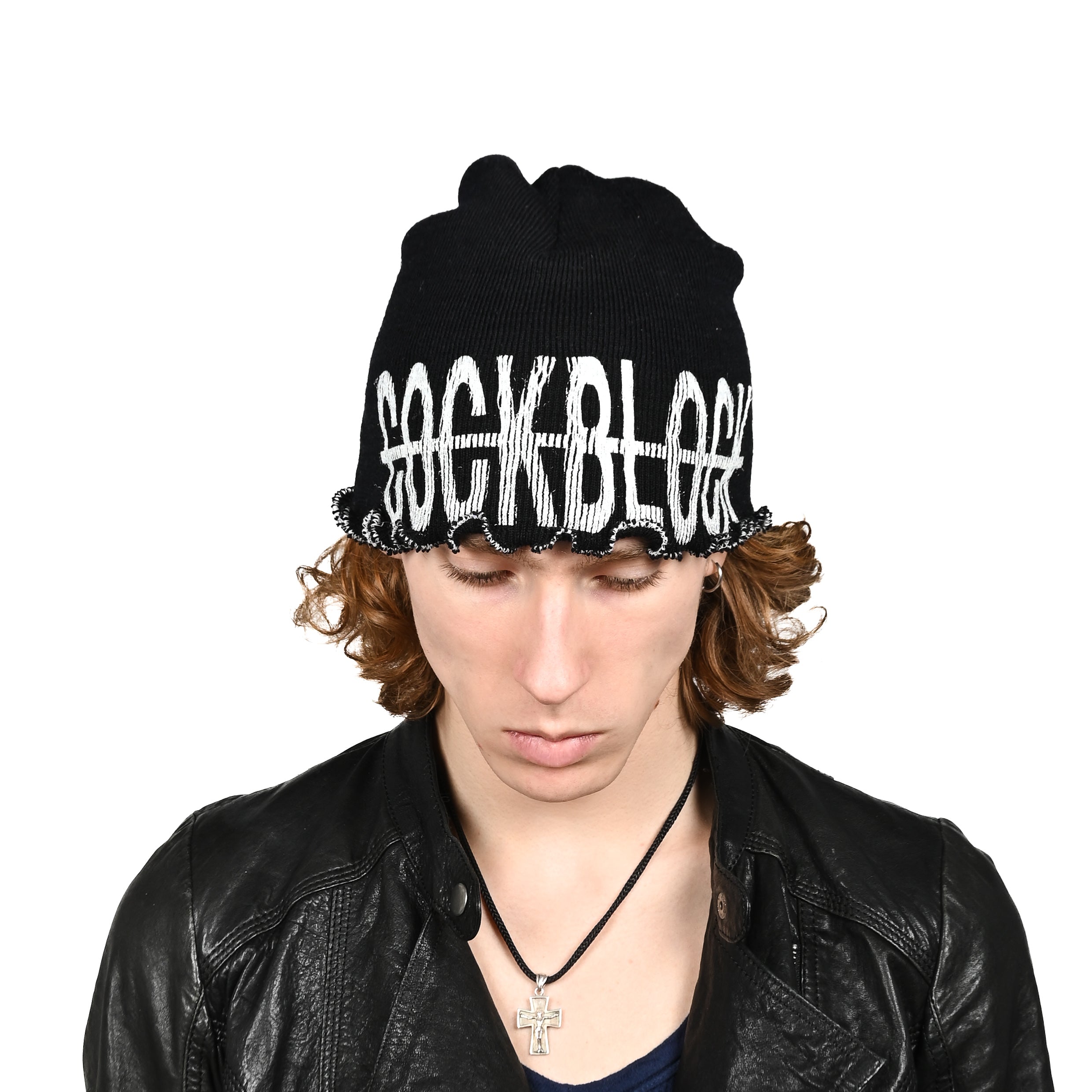 "COCKBLOCK" black bennie hat