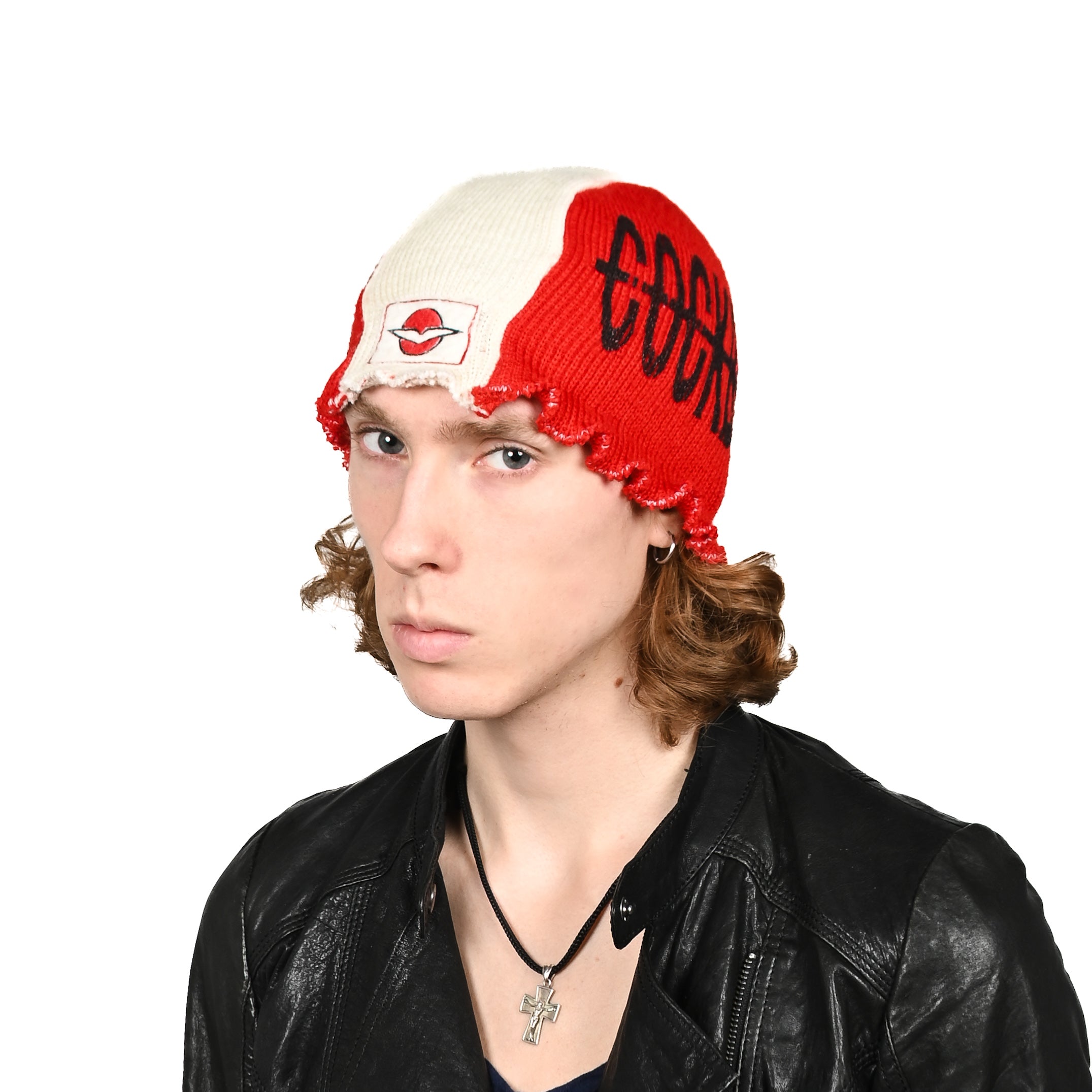 "COCKBLOCK" red bennie hat